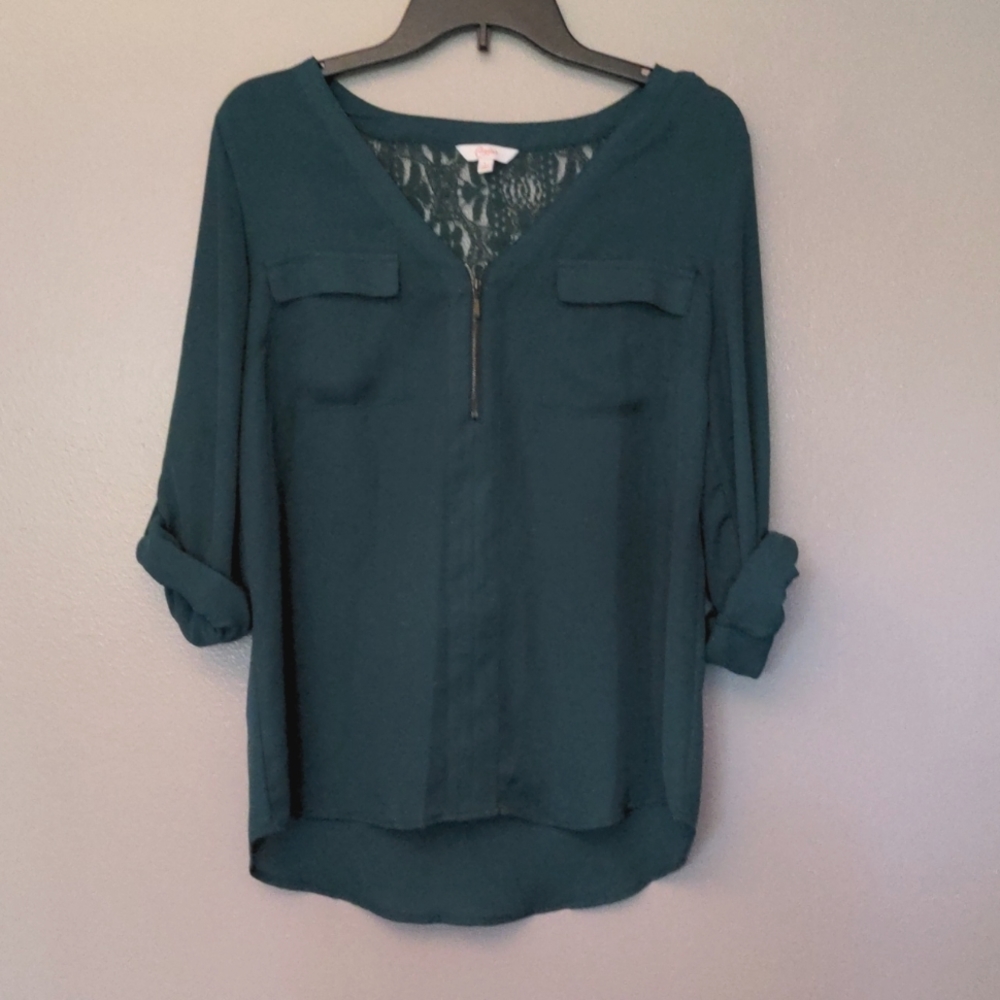 Green Business Casual Top